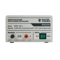 Передняя панель источника питания Racio Power RS20S с клеммами подключения нагрузки