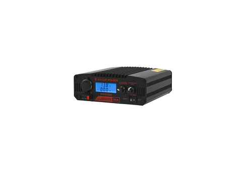 Передняя панель источника питания Racio Power RS30SD с ЖК-дисплеем, регулятором напряжения и гнездом прикуривателя