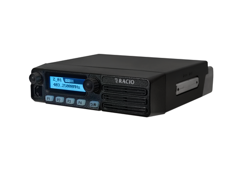 Передняя панель рации Racio R3200 с 2-строчным дисплеем, 4 программируемыми клавишами и тангентой