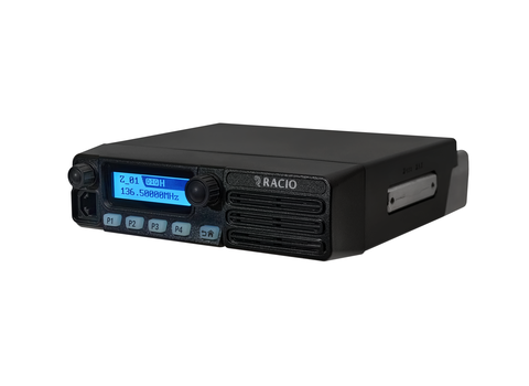 Передняя панель рации Racio R3100 с 2-строчным дисплеем, 4 программируемыми клавишами и тангентой